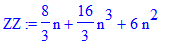 ZZ := 8/3*n+16/3*n^3+6*n^2