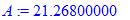 A := 21.26800000