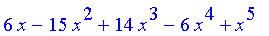 6*x-15*x^2+14*x^3-6*x^4+x^5