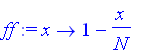 ff := x -> 1-x/N